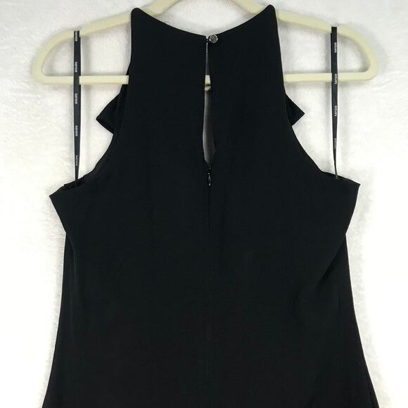Kensie Dress Womens Size 8 Black Mini Ruffle Halter Keyhole Goth Party Cocktail - Picture 8 of 12